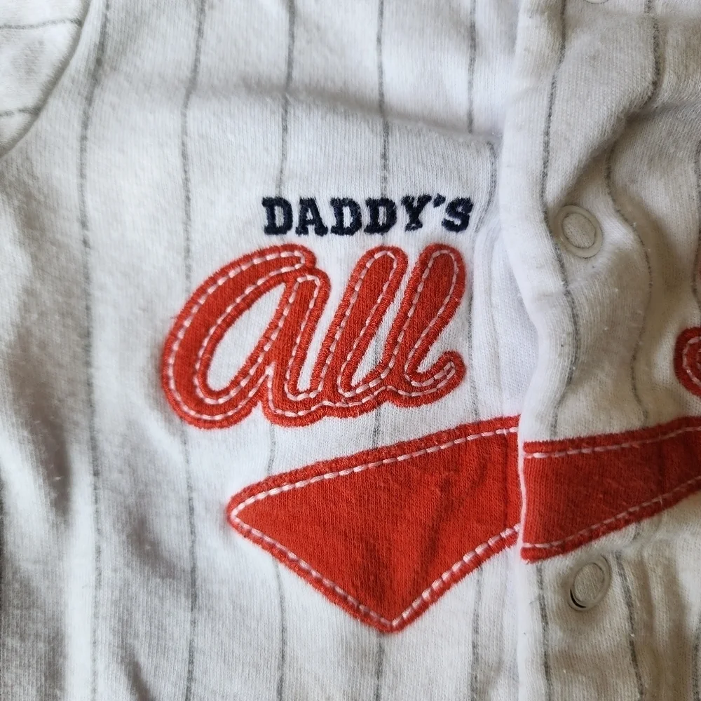 Carter's All star baseball baby footie sleeper pajama size 9 mo